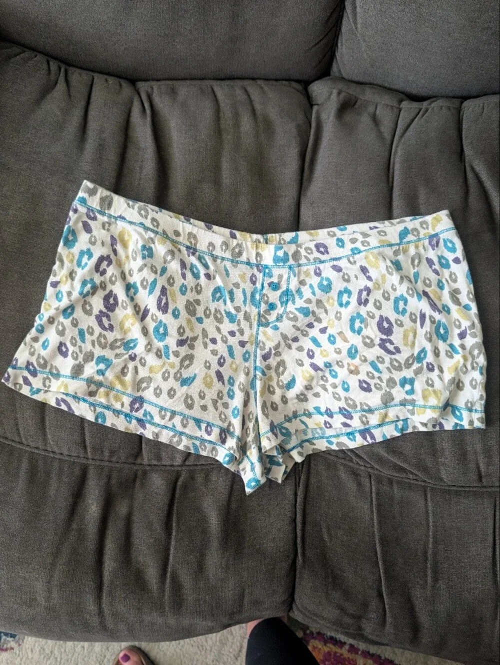 Xhilaration White Multi Leopard Print Cotton Lounge Shorts